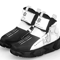 Black And White High Top Sneakers With Star Logo And Chunky Sole