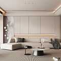 Modern sofa background 3d model