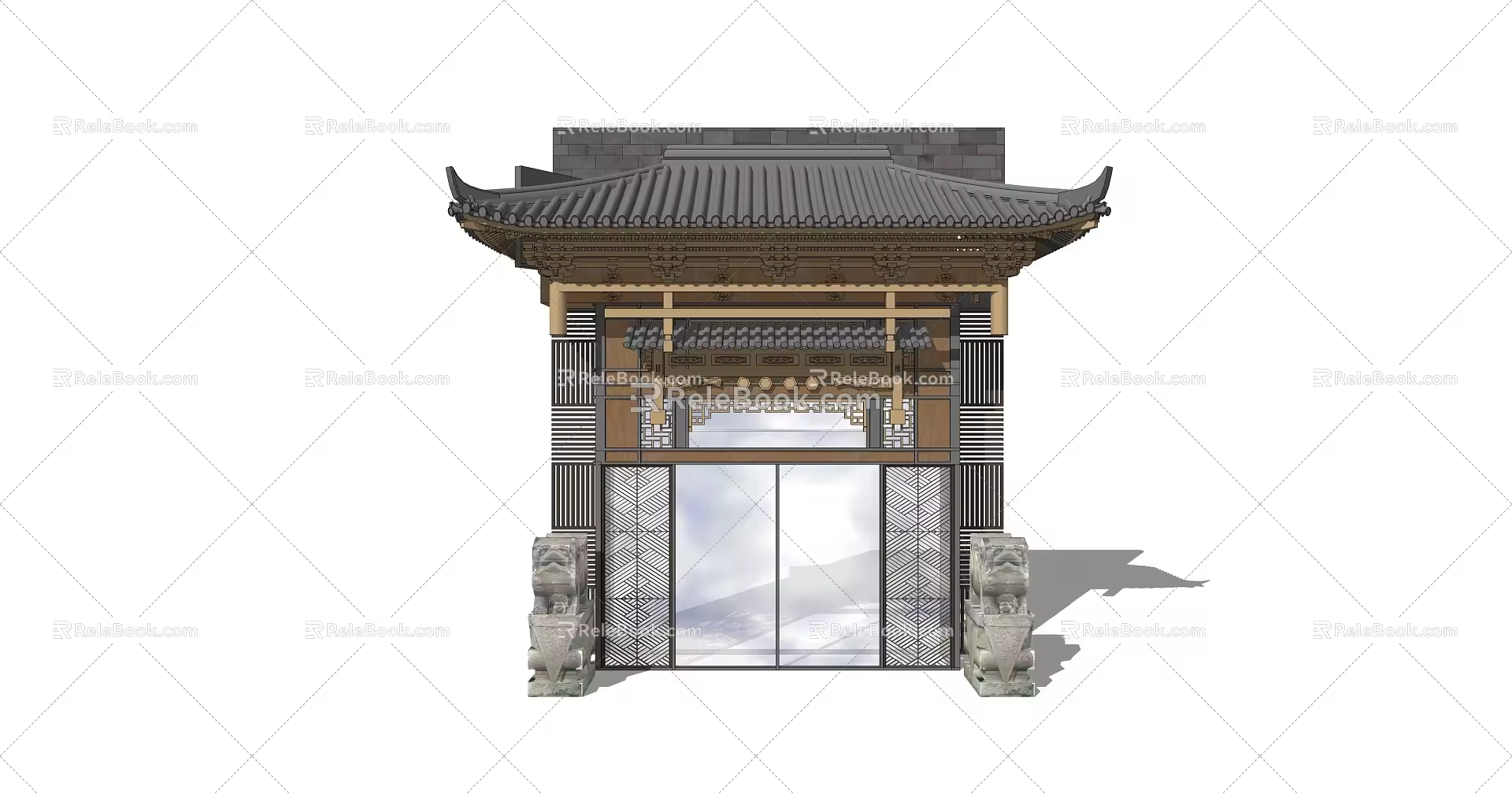 Chinese Gate Entrance Gate 3d model