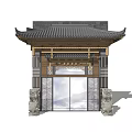 Chinese Gate Entrance Gate 3d model