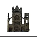 Gothic Church Architecture Exterior Design With Rose Window Arched Doors And Spires