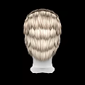 White Head Model With Blonde Short Hair And Visible Facial Organs