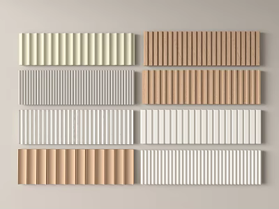 Different Styles Of Wooden Wall Paneling In Multiple Colors For Interior Design 3d model