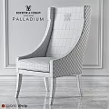 Palladium Beige Chair With Quilted Stitching And Light Colored Legs In Modern Interior