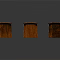 Three Wooden Chairs With Rustic Design For Home Interior Furniture