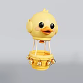 Cute Yellow Duck Shaped Balloon With Hanging Basket And Small Bells