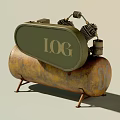 Industrial Air Compressor With Storage Tank Mechanical Components And Electric Motor