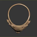 Intricate Raccoon Head Sculpture Carved On Copper Colored Ring Adorned With Roses