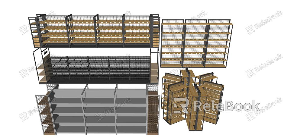 Modern Shelf Container Display Rack Supermarket Shelf model