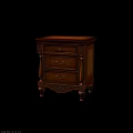 Vintage Wooden Storage Cabinet With Three Drawers And Intricate Carved Details