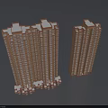 Modern High Rise Residential Building With Brown Exterior And Multiple Windows
