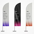 Colorful Banner Flag Mockup Designs With Stand Display And Different Colors