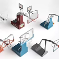 Different Colored Basketball Hoops With Various Designs And Styles As Sporting Equipment