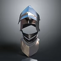 Steel Medieval Knight Helmet as Essential Weapon Armor Equipment with Metallic Shine