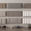 Stylish Soft Upholstered Panels Featuring Various Textured Designs Neutral Colors And Decorative Pillows