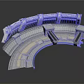 Large Arched Public Building Model With Multi Tiered Seating And Symmetrical Design