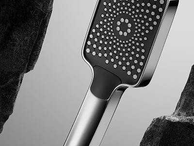 Sleek Modern Handheld Shower Head With Dense Spray Nozzles And Stainless Steel Design 3d model