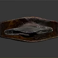 Ancient Bronze Sword Sculpture with Intricate Carvings on Rustic Blade Standing on Display Base