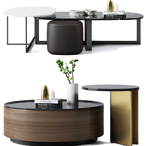 Modern coffee table coffee table decoration combination 3d model