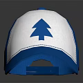 Blue And White Baseball Cap With Blue Pine Tree Design On Front 3d model