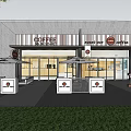 Modern Coffee Sweet Cafe Exterior With Outdoor Seating Umbrellas And Glass Doors