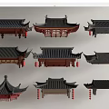 Chinese-style Eaves Ancient Building Eaves Line Eaves Tile Ridge Roof Building Components 3d model