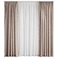 Brown Curtains With White Polka Dots And White Sheer Curtains For Home Interior