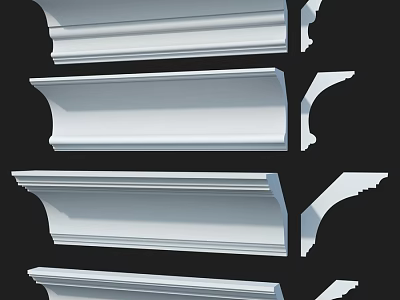 White Decorative Architectural Moldings For Interior Wall And Ceiling Trim 3d model