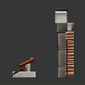 Detailed Classical Architectural Model Featuring Columns Arches Decorative Walls And Components