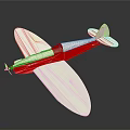 Shiny Red and White Model Airplane With White Wings Tail and Green Propeller