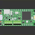 Green Circuit Board with Microcontroller Display Screen Green Terminal Connectors and Electronic Components 3d model