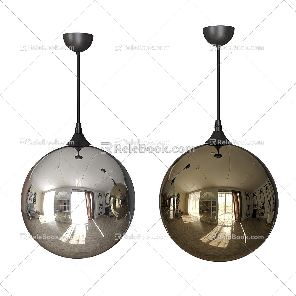 Modern glass metal chandelier 3d model