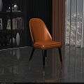 Modern Yellow Dining Chair With Black Legs And Golden Feet In Living Room Interior