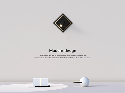 Modern Reception Desk With Black Diamond Shaped Wall Decor And White Spherical Ornament 3d model