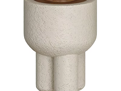 White Textured Ceramic Decorative Ornament Set With Unique Three Legged Base For Home Decor 3d model
