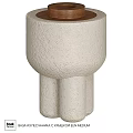 White Textured Ceramic Decorative Ornament Set With Unique Three Legged Base For Home Decor