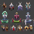 Fantasy Characters And Mythical Creatures With Diverse Costumes And Detailed Designs