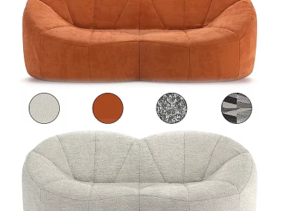 Contemporary Sectional Sofa With Plush Fabric Stitched Detailing And Multiple Color Options 3d model