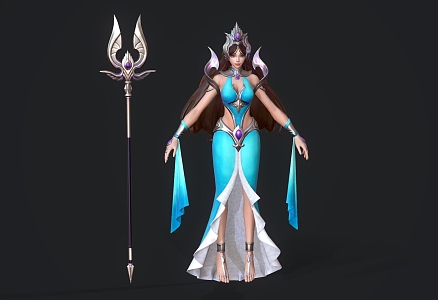 Ocean Goddess Game Characters Anime Characters 3d model