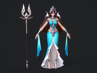 Ocean Goddess Game Characters Anime Characters 3d model