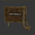 Rusty Metal Shelf Structure With Decorative Pipes And Industrial Design Elements