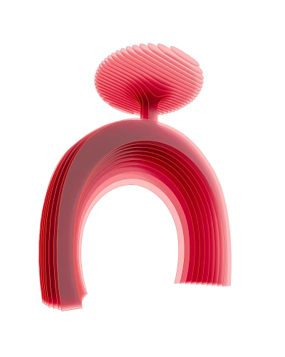 Red Layered Arch Shaped Event Entrance With Modern Creative Design Structure 3d model