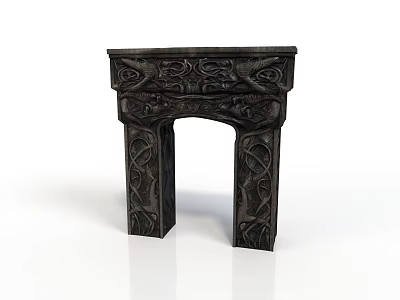 Black Decorative Home Living Product With Intricate Carved Patterns And Classic Design 3d model