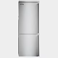 Stainless Steel Double Door Refrigerator Freezer With Modern Design And Sleek Silver Finish
