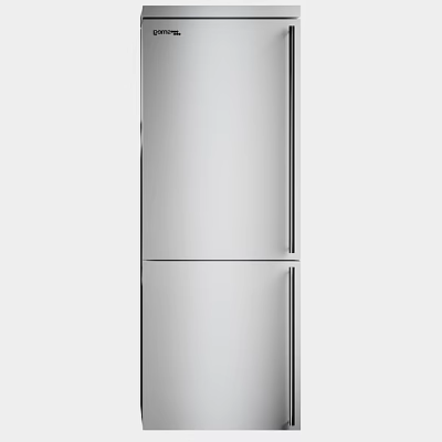 Stainless Steel Double Door Refrigerator Freezer With Modern Design And Sleek Silver Finish 3d model