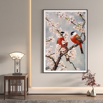 New Chinese Flower-and-Bird Painting Meg Brush Painting Traditional Chinese Painting Eyebrow Painting 3d model