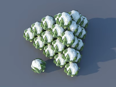 Stone Wood Decorative Cluster With White Surface And Green Natural Texture Design 3d model