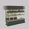 Stylish Bar Area With Green Cabinets Plants Wine Bottles And Wine Glasses