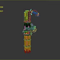 Yellow And Black Industrial Mechanical Device With Metal Structure Multiple Pipes And Mechanical Arm