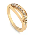 Elegant Gold Ring Design With Sparkling Diamonds And Cross Band